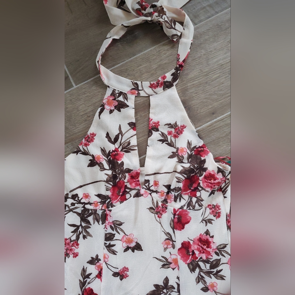 Floral halter top maxi dress